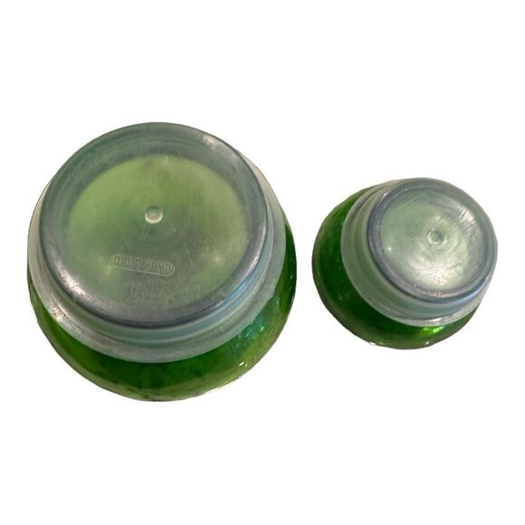 Vintage  Green Glass Bubble Top Jars Apothecary Bottle Container Belgium - Picture 2 of 8